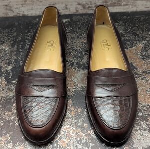 Vintage Mens Galo Penny Loafers Shoes Sz 8 Used Crocodile Hand Made in Spain